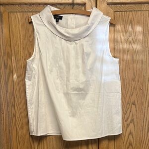 Talbots Cowl Neck Sleeveless White Tank Blouse